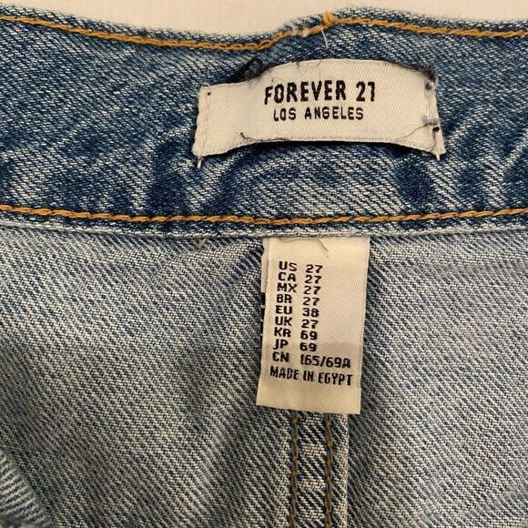 F21 High Waist Distressed Denim Skirt Size 27 - Picture 4 of 5